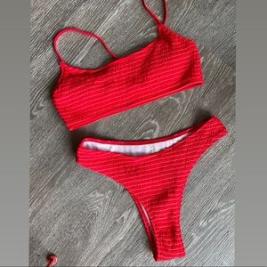 Shirred High Waisted Bikini